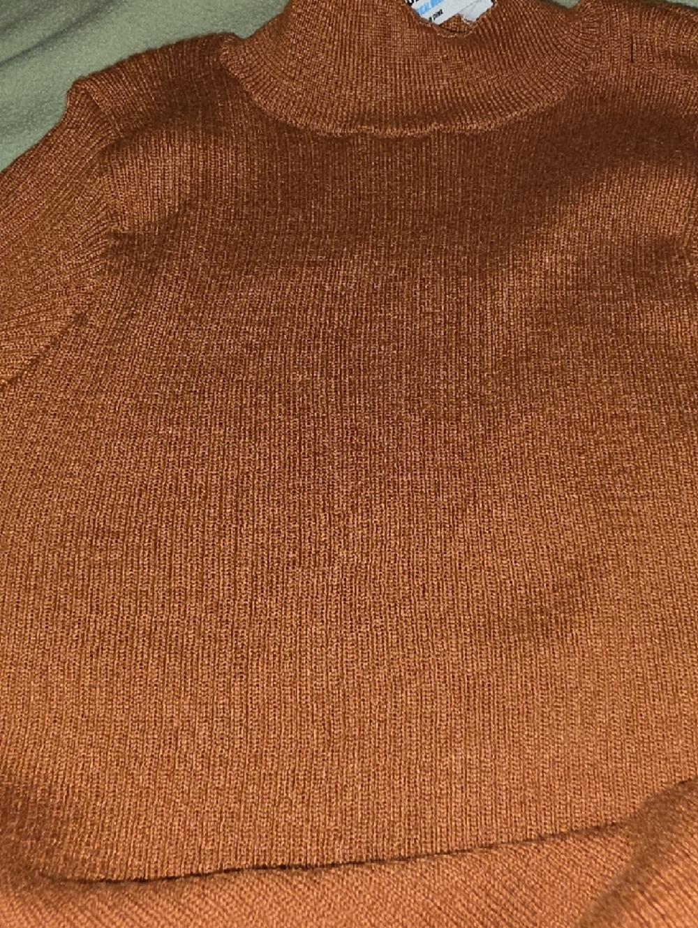 Double Zero Rust-Orange Ribbed Cowl Neck Sweater - Picture 4 of 4